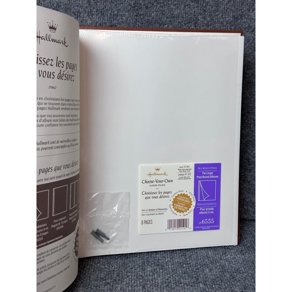 Hallmark embossed tooled faux leather photo album NEW post bound adhesive pages - Picture 4 of 11